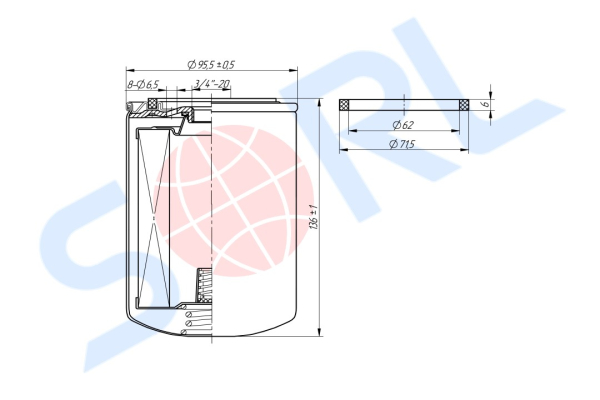 Фильтр масляный 3/4-20 THERMO KING (H95W01)