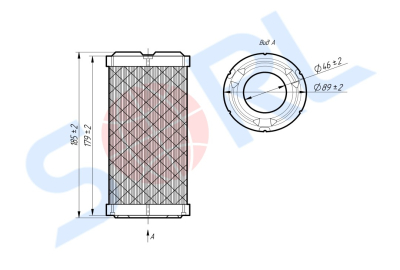 Фильтр воздушный (основной) THERMO KING, CARRIER, CASE, CATERPILLAR (E1505L)