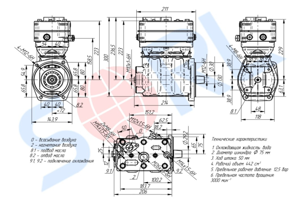 Компрессор 2-х цил. DAF (9115045060)
