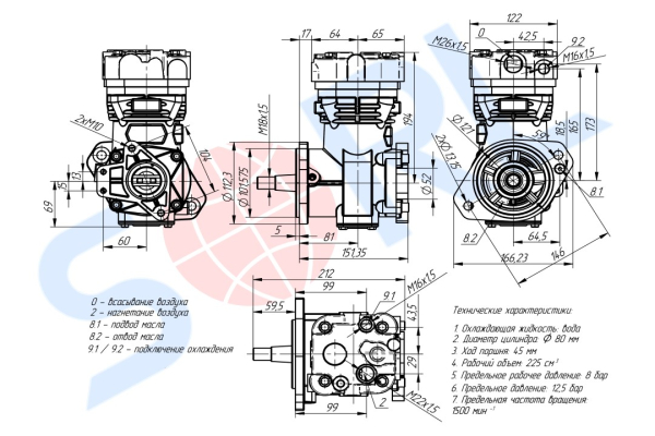 Компрессор 1-цил. КАМАЗ 4308,ПАЗ,КАВЗ дв.CUMMINS ISBe (LK3875)