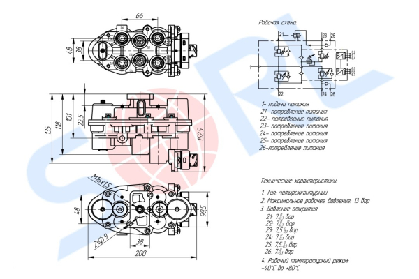 Клапан защитный 4-х контурный DAF (AE4528)
